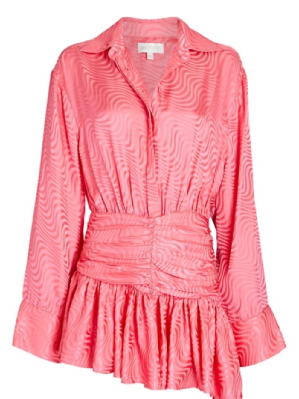 Ronny Kobo Collection Pink Satin Ruched Mini Dress